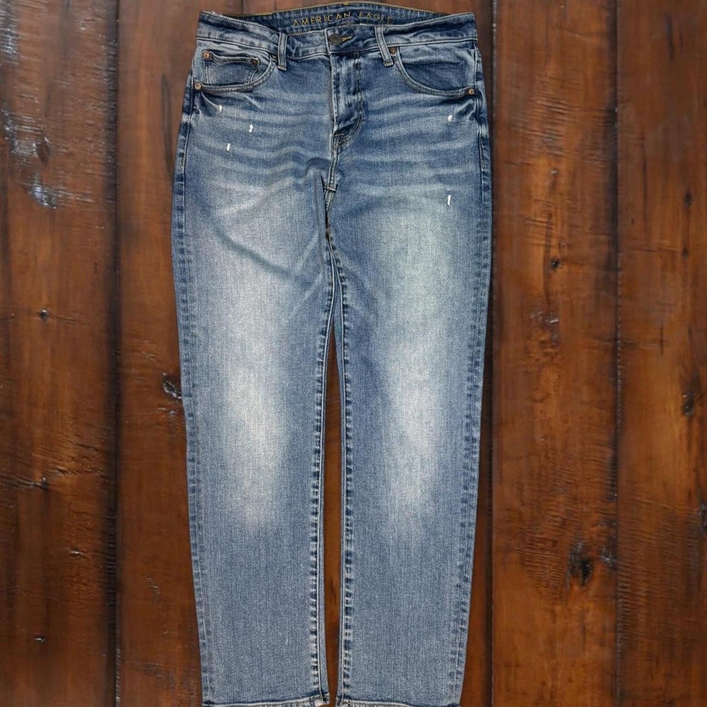 American Eagle Men's AirFlex Slim Straight Jeans Light Wash Stretch Denim 32x32